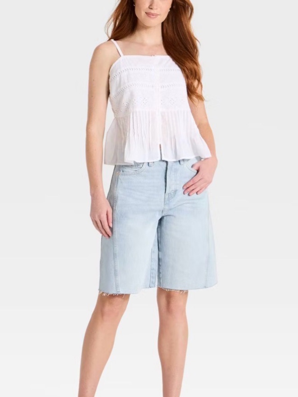Women's Barrel Shorts 10.25" - Universal Thread™ Light Blue - Size 4 - NWT